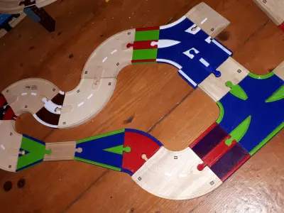 BigJigs wooden roadway pieces Free 3D print model