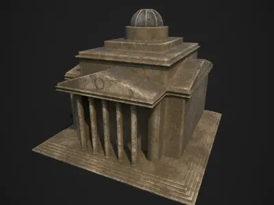 Old Roman Building  Low-poly 3D model