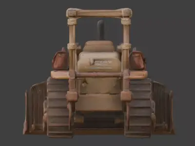 Post-Apocalyptic Desert Bulldozer 3d Low-poly 3D model