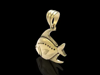 Fish 3d Model Pendant Free 3D print model purchase