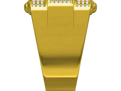 Antique Iced Diamond Hip Hop Ring for Men 3D print model