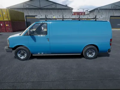 Modern generic utility van unity asset Low-poly 3D model