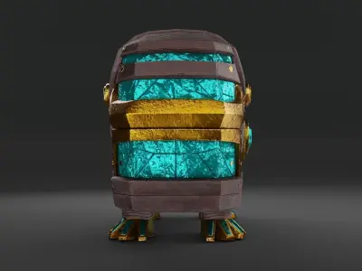 Magic Treasure Chest Low-poly PBR 3D model Low-poly 3D model