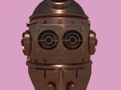 Antique diving helmet-3 Low-poly 3D model