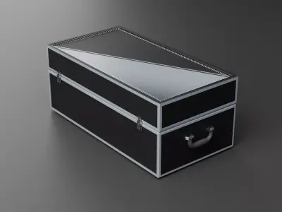  Leather Box - Black And Grey 3D Model 3D model
