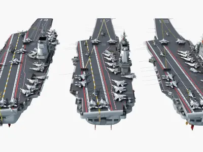CV16 CV17 CV18 with shipboard aircraft 3D model