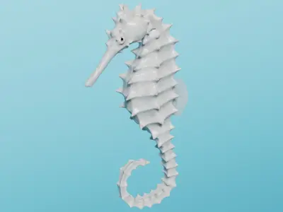 Spiny Seahorse Rigged Animated 3D model