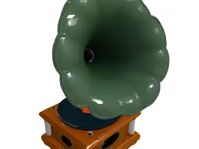 Vintage Gramophone 3D Model Low-poly 3D model