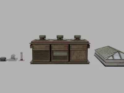 RoofTopProps Low-poly 3D model