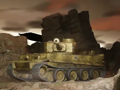 Tiger 1 Game Ready Low-poly 3D model