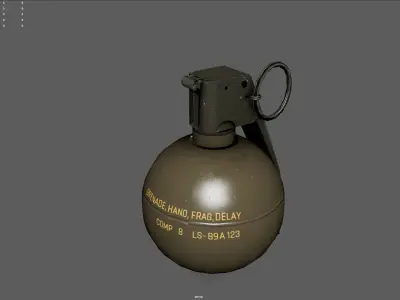 M67 Frag Grenade Low-poly 3D model get