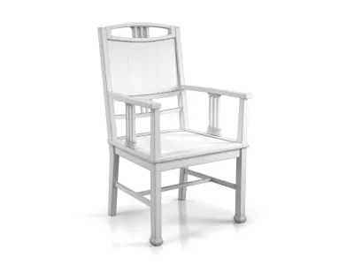 Dutch Colonial Javanese Teak Armchair 3D model
