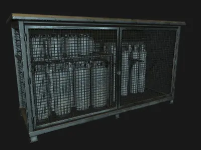 Low Poly PBR Gas Bottle Complete Collection Low-poly 3D model