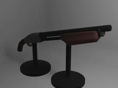 shotgun for games and 3dprinting Free low-poly 3D model