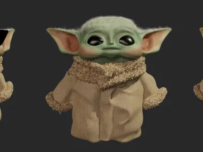 Baby Yoda - Grogu with glasses 3D model