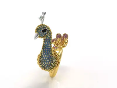 Peacock Ring 3D print model
