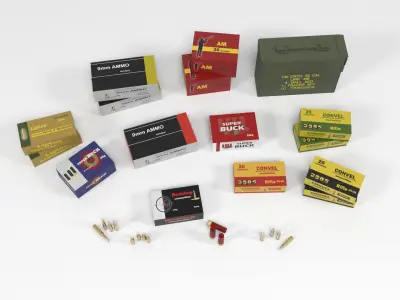 Ammo Pack Low-poly 3D model