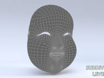 Japanese Noh mask collection 3D model