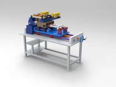 90 degree tube bending Machine Low-poly 3D model