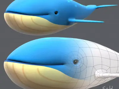 Whale V01 Low-poly 3D model