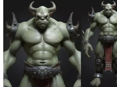 Ogre Warrior Sci-Fi Warlord Low-poly 3D model