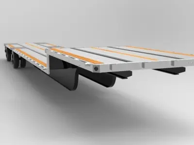 Drop deck trailer Free 3D model