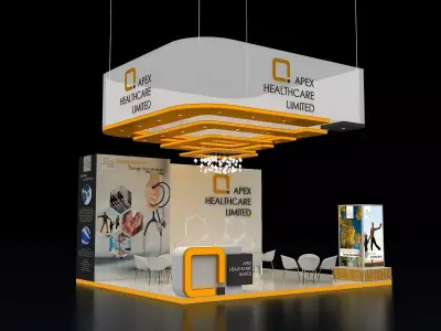 Exhibition Stall  6X5Mtr Three Side open 3D model