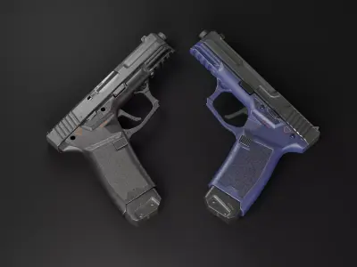 Handgun MK2 lowpoly Low-poly 3D model