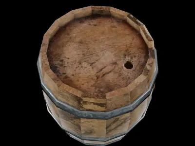 Lowpoly Barrel wooden Low-poly 3D model