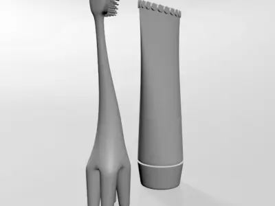Training Toothbrush Set 01 3D model