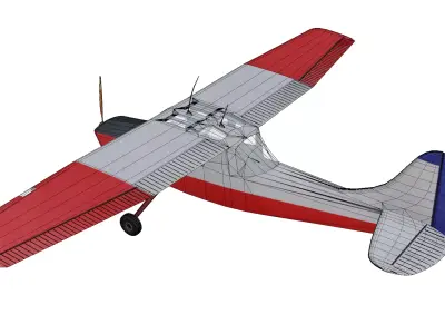 Cessna L-19 Bird Dog Low-poly 3D model