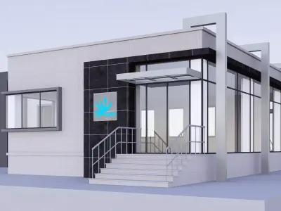 office building Low-poly 3D model 4