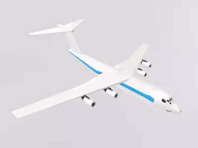 Fictional Heavy Cargo Aircraft Il-76 Inspired series Low-poly 3D model