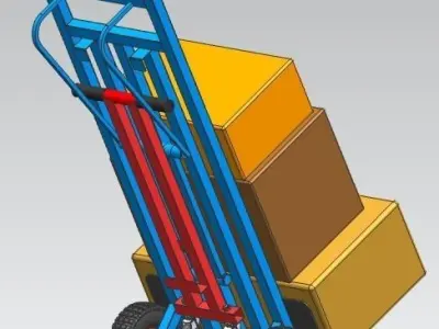 Handle Truck For Workshop - Trolley 3D model
