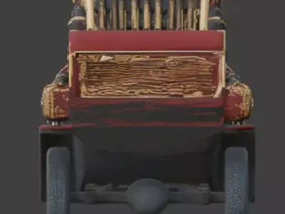 Japanese Samurai Brass Era Car 3D Model Low-poly 3D model