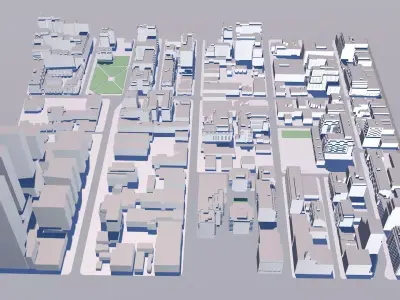 Buildings City building industrial park commercial housing 3D model V3