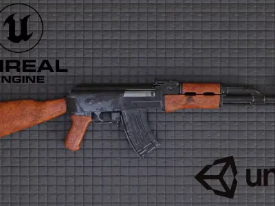 AK-47 3D Model Low-poly 3D model