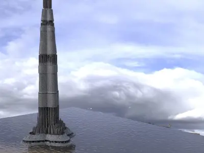Space Skyscraper city tall 3D model