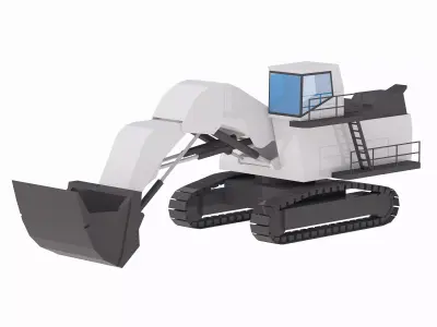 Excavator Mining R9200 Simplified Low-poly 3D model