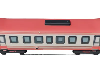 Stylized Retro Train Engine Lowpoly PBR Asset Low-poly 3D model