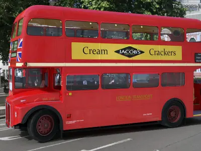 London Double Decker Bus Rigged 3D model