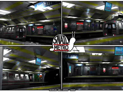 Snail Metro - Low Poly Metro Underground Station Low-poly 3D model