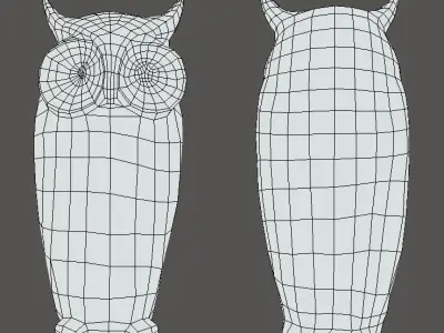 Wood owl Low-poly 3D model purchase