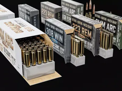 ARC Ammo With Ammo Box Pack Low-poly 3D model