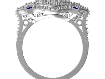 Art Deco Cluster Vintage Antique Ring 3D print model