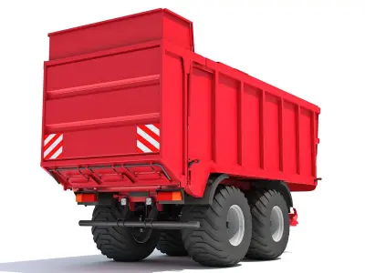Farm Tractor Trailer 3D model purchase