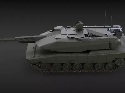 KF-51 Panther German Main Battle Tank Green 3D model
