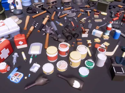 3D Props - Casual Survival Low-poly 3D model