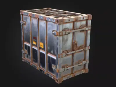 Rusty Storage Unit Low-poly 3D model