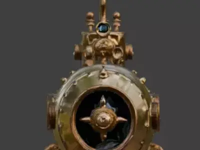 Steampunk Mini Submarine 3D Model Low-poly 3D model